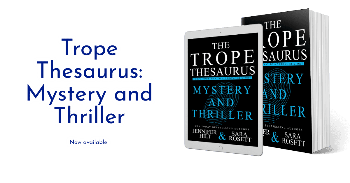 Mystery and Thriller Trope Thesaurus Sara Rosett ebook and print book on a white background
